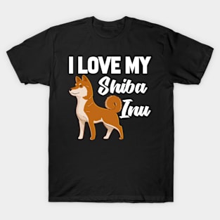 I Love My Shiba Inu T-Shirt Funny Gifts for Men Women Kids T-Shirt